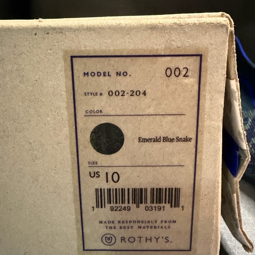 NIB Rothy's Emerald Snake Pointy Flats - Picture 6 of 7